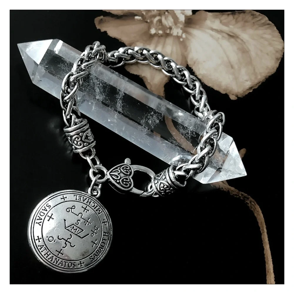 Arch Angel Michael Silver Sigil Protection Bracelet - Picture 1 of 5